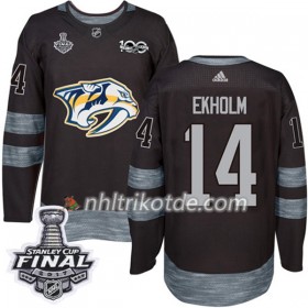 Nashville Predators Trikot Mattias Ekholm 14 1917-2017 100th Anniversary Adidas Schwarz 2017 Stanley Cup Final Authentic - Herren